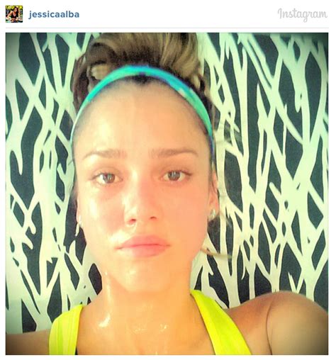News See A Sweaty Jessica Alba Without Makeup Rachel