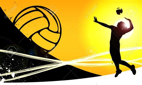 Download Volleyball Jumping Girl Sport Background With Space Stock