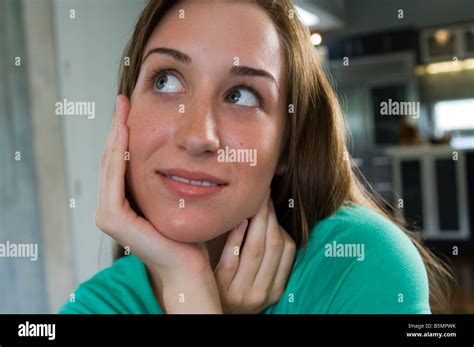 Teenage Girl Thinking Dreamily Stock Photo Alamy