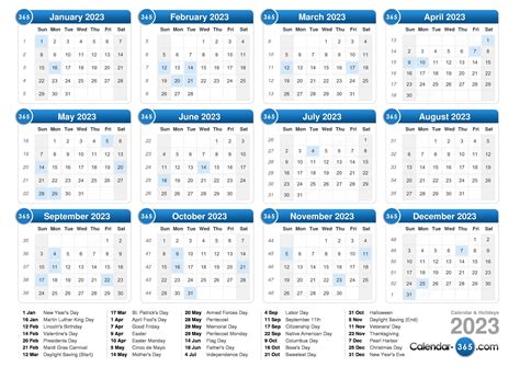 Printable 12 Month Calendar On One Page 2023 Get Calender 2023 Update