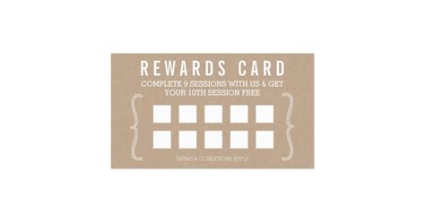 reward punch card simple text minimal trendy kraft zazzle