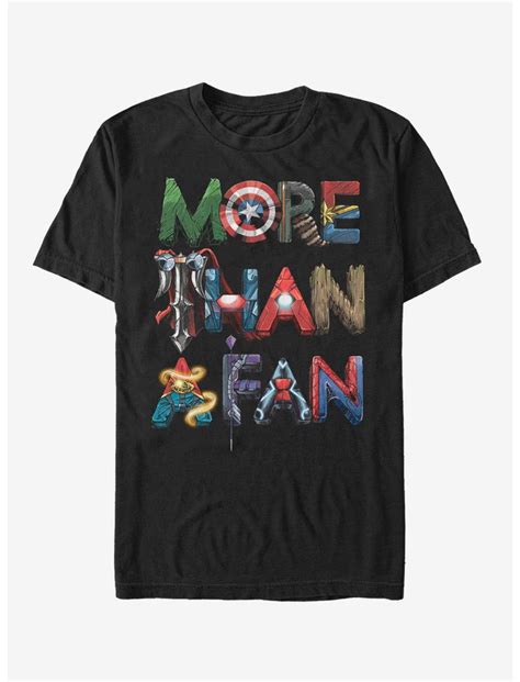 Marvel More Than A Fan Letters T Shirt Black Boxlunch