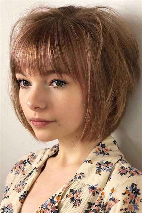 Choppy Straight Bob With Blunt Bangs Choppybob Bobhairstyles