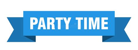 Party Time Ribbon Party Time Isolated Paper Sign Banner Stock Vector