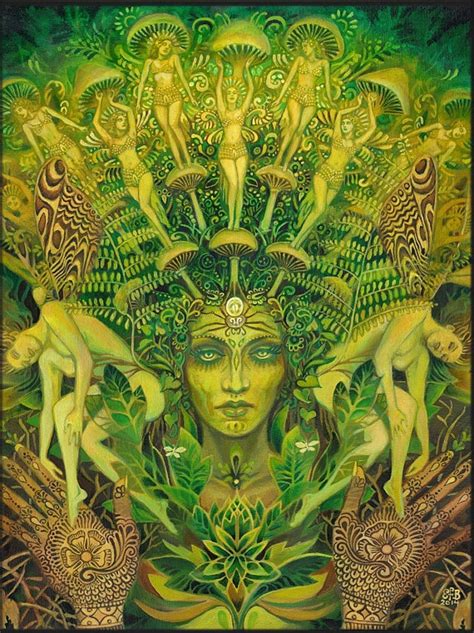 Dryad Forest Nymph Goddess Pagan Psychedelic Art 5x7 Greeting Etsy