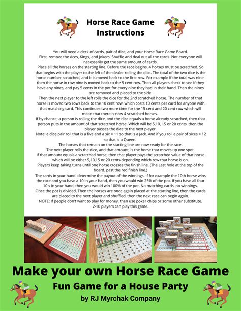 Horse Race Game Board Rules Gameita