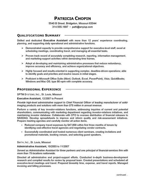 executive assistant sample administrative assistant resume resume
