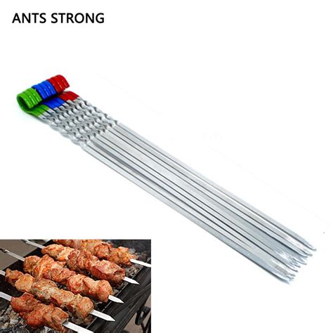 Ants Strong 10pcs Set Non Slip Color Handle Bbq Forksstainless Steel