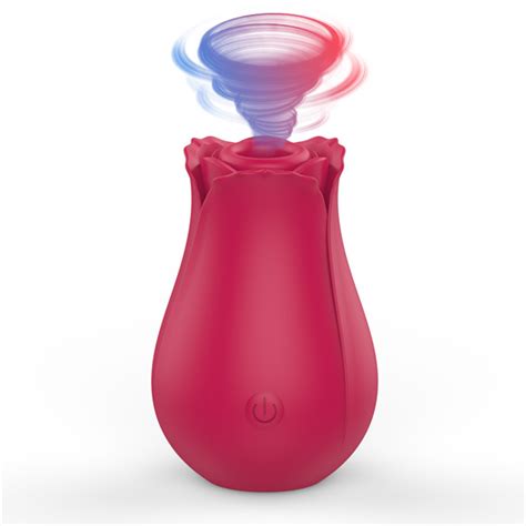 Intense Oral Suction Rose Vibrator Sex Toy Women Rose Red Shape Nipple Sucker Silicone Clit