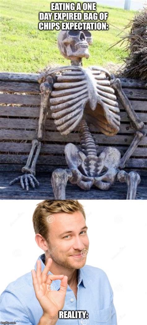 Image Tagged In Memeswaiting Skeletonhappy Man New Imgflip