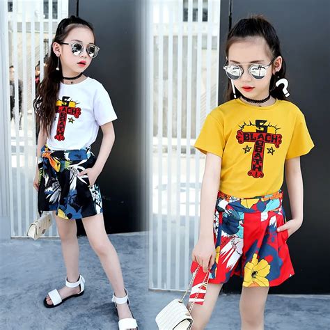 Vestidos Summer Style Kids Clothes Set Girls Short Sleeved T Shirts