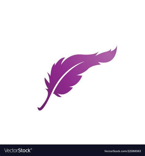 Feather Logo Icon Design Template Isolated Vector Image
