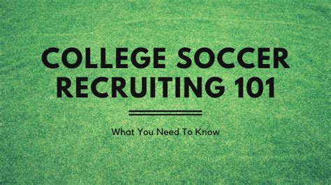 College Soccer Recruiting Tips For Youth Soccer Players