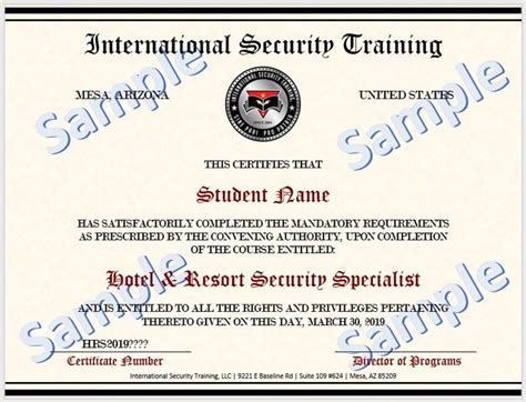 Hotel And Resort Security Specialist Online Course Certification Training Hotelsecurity