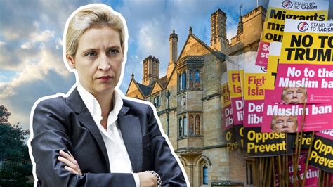AfD-Politikerin Alice Weidel tritt in Oxford auf. Studenten protestieren