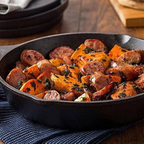 Looking for more sausage recipes? Chicken & Apple Sausage with Sweet Potato | Recipe in 2020 ...