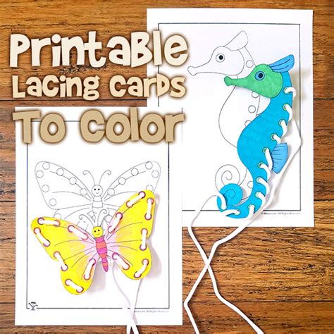 Cute Animal Printable Lacing Cards To Color Woo Jr