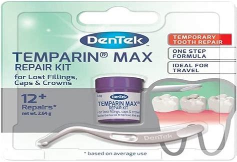 Dentek Temparin Max Home Dental Repair Kit For Repairing Lost Fillings And Loose Caps Crowns Or