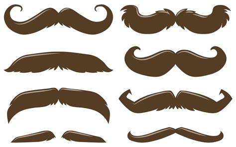Different Style Of Mustache In Brown Color 304253 Vector Art At Vecteezy
