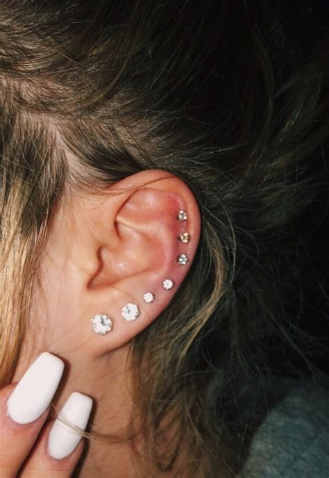 Pintrest Madeleinegrasss Earings Piercings Pretty Ear Piercings