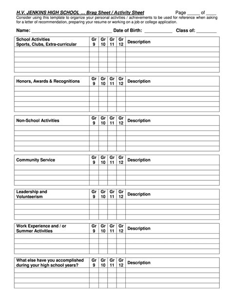 Brag Sheet Example Fill Out Sign Online DocHub
