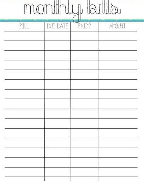 A few popular options for downloading printable bridge talley sheets for free include bridgehands, dorothy's bridge tallies and great bridge links. Fillable Monthly Bill Payment Worksheet - Template ...