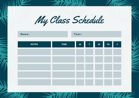 Customize 2722 Class Schedule Templates Online Canva