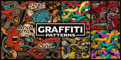 Set Of Seamless Patterns With Graffiti Art 539473 Vector Art At Vecteezy