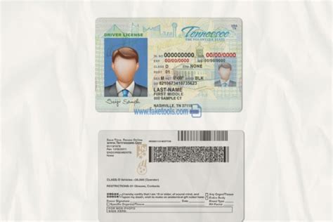 Tennessee Driver License Psd Template Amazing Tools
