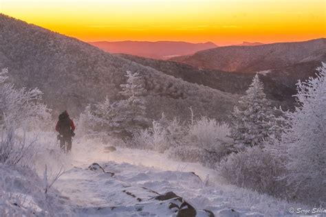 Stunning Sunrise Winter Snow Hike Along The Appalachian Trail Some