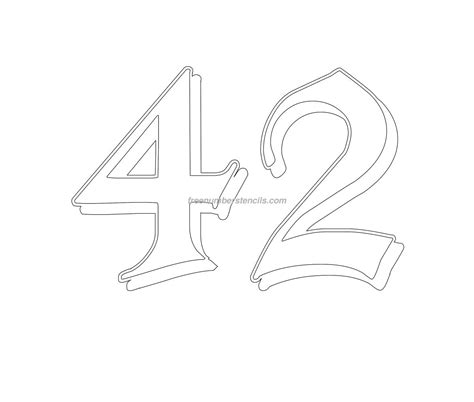 Free Gothic 42 Number Stencil