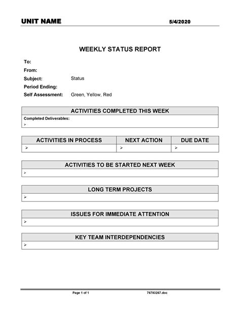 40 Project Status Report Templates Word Excel Ppt Templatelab State