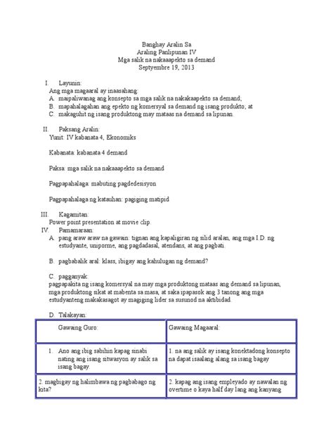 A Detailed Lesson Plan In Araling Panlipunan 4 Gavina Shekinah Cloobx
