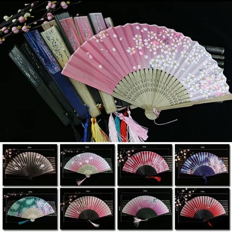 CHINESE STYLE SILK Folding Fan Hand Held Fans Dance Fans Wedding Party