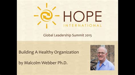 Hope International Leadership Summit Building A Healthy
