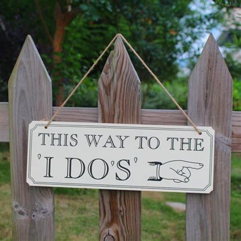 This Way To The I Dos Wood Wedding Signage Yard Marriage Hanging Sign