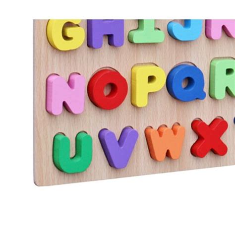 تيم بازل الحروف الأبجدية الخشبية 26 قطعة من الحروف الأبجدية Abc لعبة أحجية الصور المقطوعة