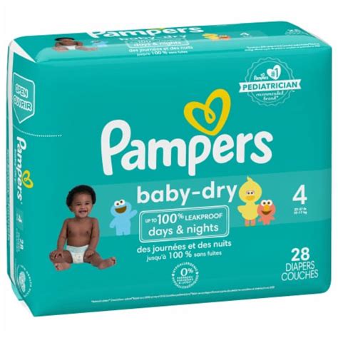 Pampers Baby Dry Baby Diapers Size 4 22 37 Lbs 28 Count Kroger