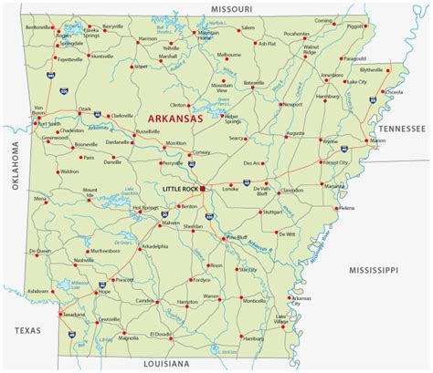 Arkansas Map Guide Of The World