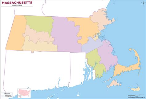 Massachusetts Blank Map Outline Map Of Massachusetts