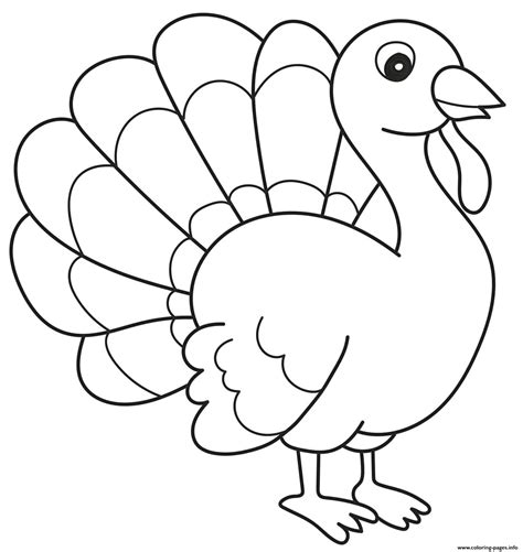 Turkey Simple Turkey For Preschoolers Coloring Page Printable