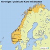 StepMap - Landkarte Norwegen (politische Karte mit Städten) - Landkarte ...
