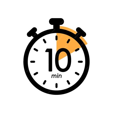 Premium Vector Ten Minutes Stopwatch Icon Timer Symbol Cooking Time