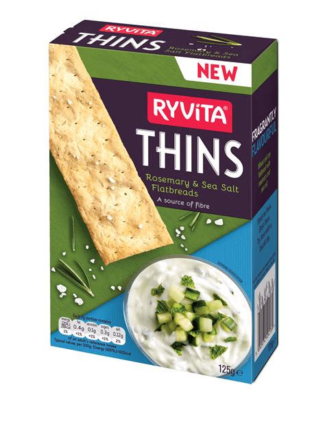 Ryvita Thins Rosemary And Sea Salt Flatbreads 125g Piscopos Cash And Carry