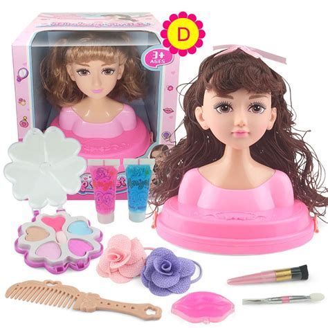 Nuolin Kids Dolls Styling Head Makeup Comb Hair Toy Doll Set Pretend