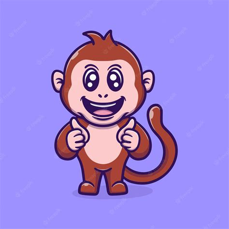 Premium Vector Cute Monkey Vector Icon Illustration