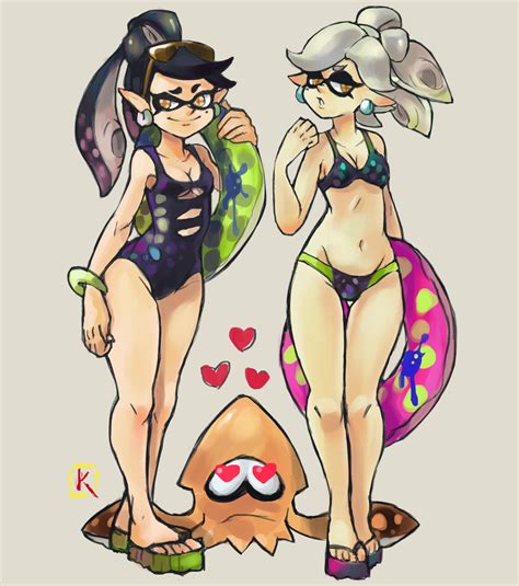 Squid Sisters In Swimwear Squid Sisters Splatoon Squid Sisters