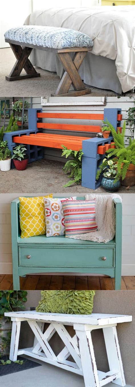 21 Gorgeous Easy Diy Benches Indoor And Outdoor Diy Wood Bench Diy