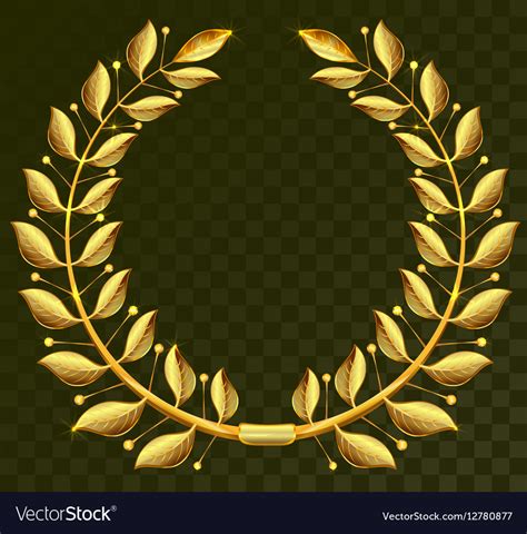 Golden Laurel Wreath On Dark Transparent Vector Image