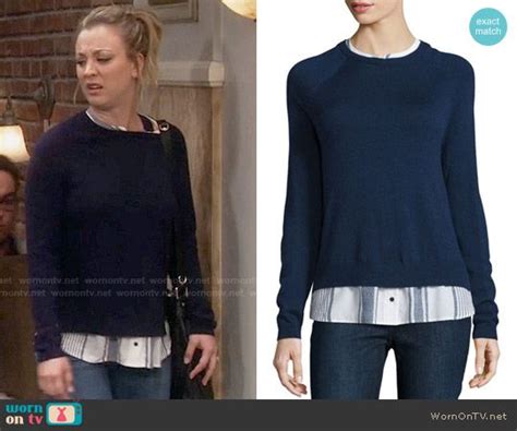 Pennys Blue Striped Layer Sweater On The Big Bang Theory Outfit
